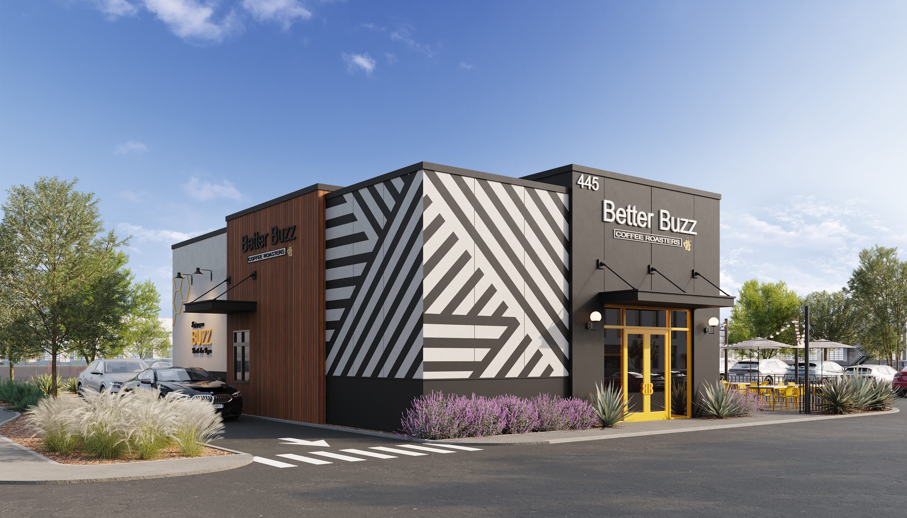 Modern Better Buzz coffee shop exterior