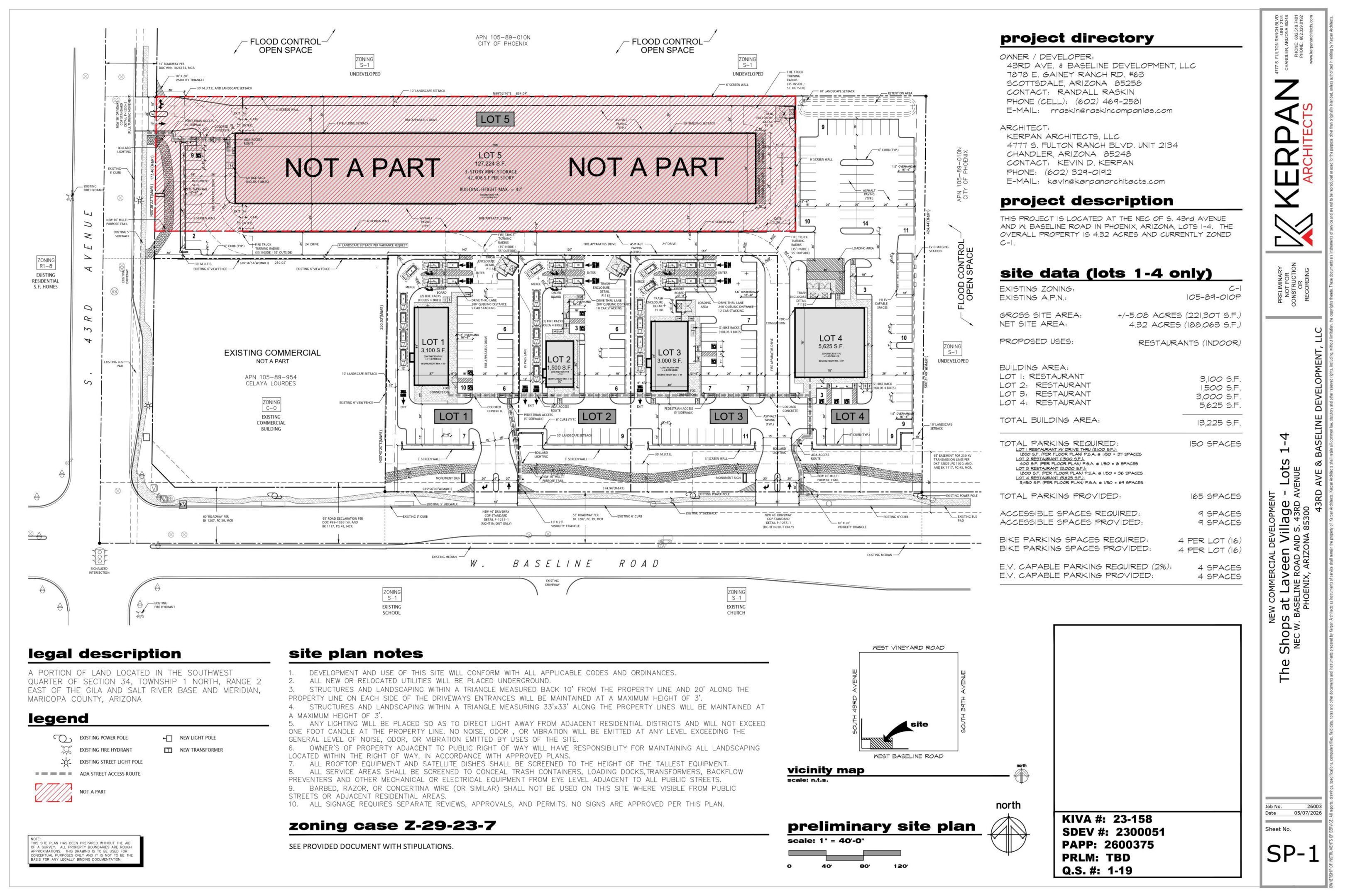Site plan drawing with excluded area highlighted